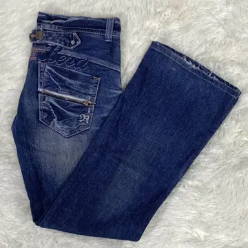 y2k 벨보텀 RIOBERA 리오베라 W28 플레어 데님 데님 팬츠