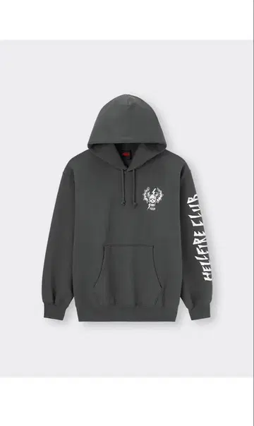 STRANGER THINGS 스컬 그레이 후드티