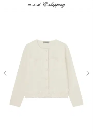 M-PREMIER COUTURE 펄 버튼 프릴 니트 자켓 38