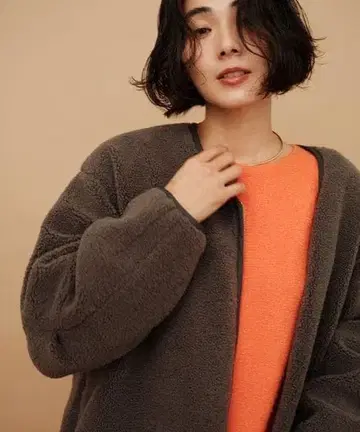 새상품 Elura 라이트 보아 블루종 다크 브라운