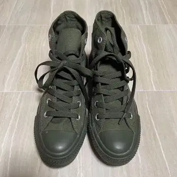 컨버스 올스타 여성용 카키 모노컬러스 하이컷 스니커즈