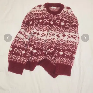 Lovilyn 리본 노르딕 반짝이 니트