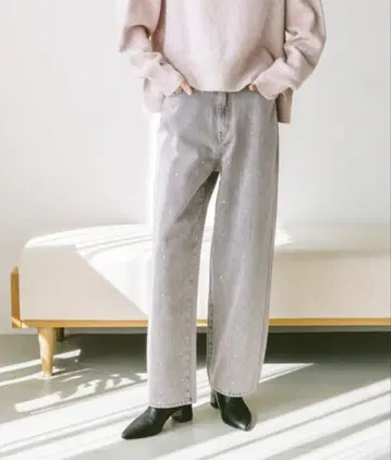 미사용 택 포함 글로벌 워크 GOOD 데님 프리미엄 배기 팬츠