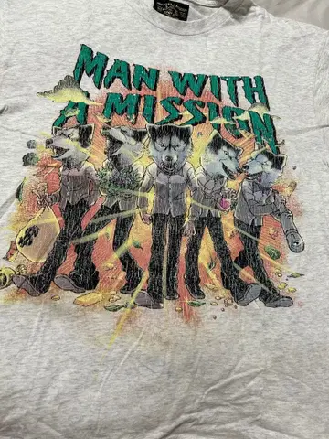 MAN WITH A MISSION 화이트 T셔츠 M