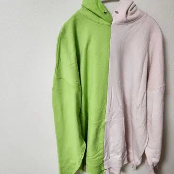 z255 투톤 후드티 핑크 x 그린