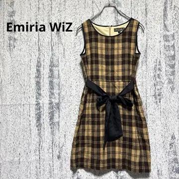 에밀리아 위즈 슬리브리스 원피스 무릎 기장 체크 무늬 M 아크릴 소재