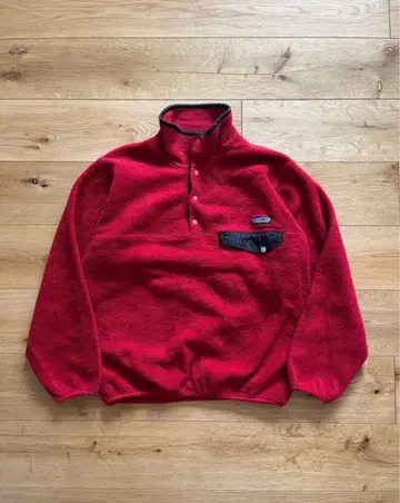 90s 파타고니아 플리스 스냅 티 레드