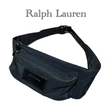 랄프 로렌 웨스트 파우치 가죽 벨트 나일론 블랙 빈티지