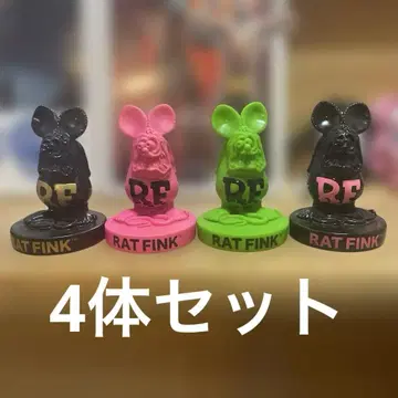 랫 핑크 입상 피규어 4체 세트 Rat Fink