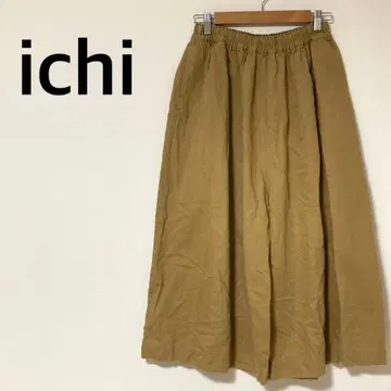 이치 ichi 와이드 팬츠 코튼 린넨 혼방 허리밴딩 캐주얼