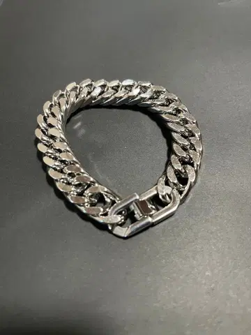 실버 체인 팔찌 남성용 쿠반 링크