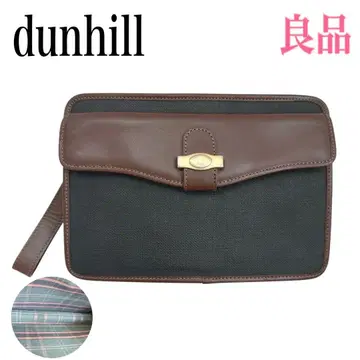 [ 고품질 ] 던힐 클러치백 세컨드 백 PVC x 가죽 브라운