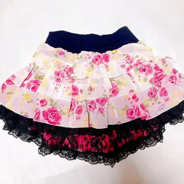 MARS 마즈 해피 로즈 패턴 2way 리버시 스커트