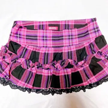 MARS 마즈 핑크 체크 무늬 스커트