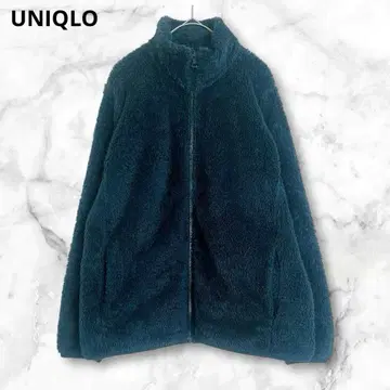 유니클로 플리스 자켓 얇은 소재 점퍼 다크 그린 XL 루즈핏