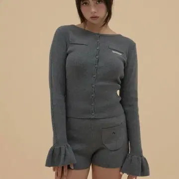 andmary 팬지 니트 세트업 그레이 정품