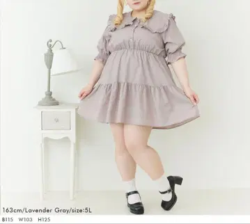 빅 옷깃 세일러 티어드 미니 원피스