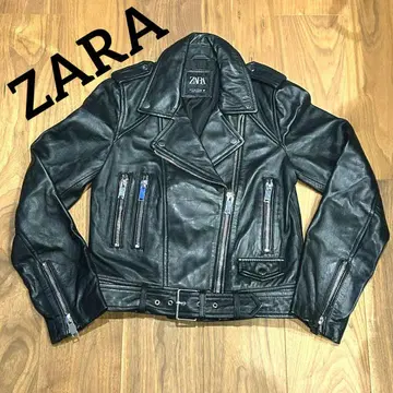 ZARA 더블 라이더 자켓 양가죽 램 가죽 S