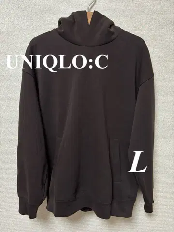UNIQLO:C 맨투맨 오버사이즈 풀 후드티 L 다크 브라운