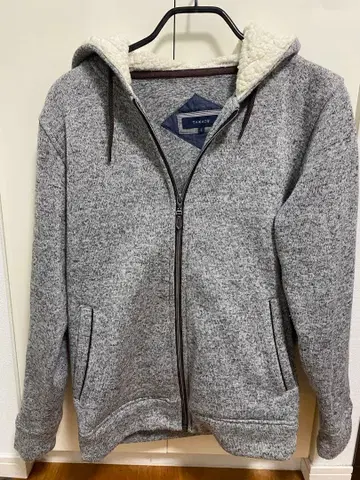 TAKAQ 플리스 안감 부착 보아 후드티 L 사이즈 그레이