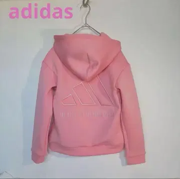 미사용 adidas 종이상자 니트 후드 부착 핑크 L
