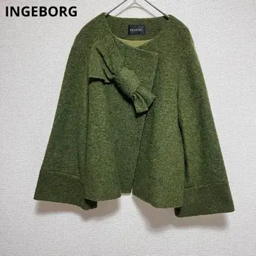 새상품급 잉게보그 울 리본 플레어 숏코트 자켓