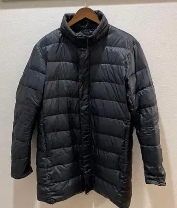 UNIQLO 남성용 울트라 라이트 다운 하프 코트 블랙 XL