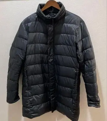 UNIQLO 남성용 울트라 라이트 다운 하프 코트 블랙 XL