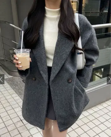 GRL 샤기 테일러드 코트[fo1805] 차콜