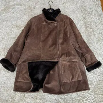 새상품급 Vintage 빈티지 가죽 무스탕 자켓 코트 천연 가죽