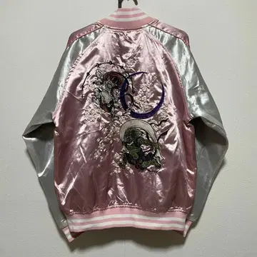 [ 초호화 자수 ] 레어 핑크 x 실버 풍신뇌신 벚꽃 스카잔