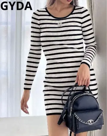 제이다 GYGY 플레이트 타이트 니트 원피스