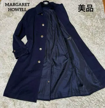 새상품급 구형 마가렛호웰 울 롱 스텐카라 코트 네이비
