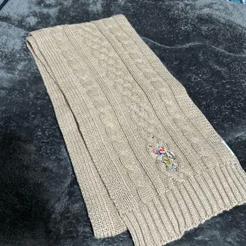 케이블 짜임 머플러 카멜 US POLO 아승