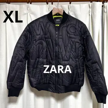 ZARA 자라 영문 패턴 퀼팅 봄버 자켓 블루종 XL