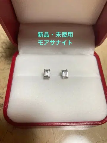 [ 새상품 미사용 ] 모이사나이트 귀걸이 스퀘어 버킷컷 실버925