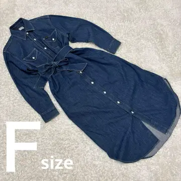 [ 새상품급 ] Lee  데님 롱 셔츠 원피스 벨트 F