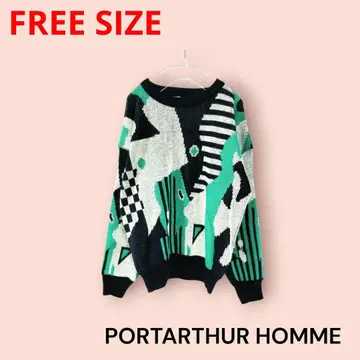 PORTARTHUR HOMME 디자인 니트 올 패턴 화려한 프리 사이즈