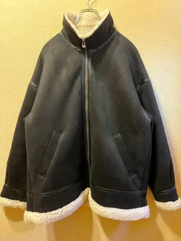 [ CIAOPANIC ] 페이크 무스탕 보아 자켓 블루종 블랙 M