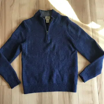 L.L.Bean 100% 울 하프 지퍼 스웨터