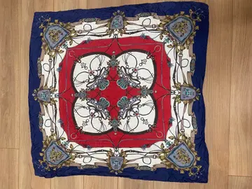 대형 실크 스카프 네이비