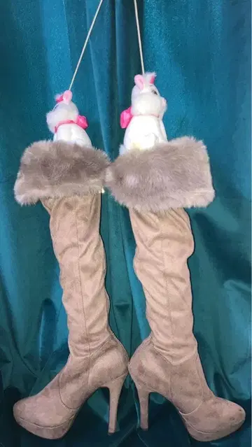 AGOSTO 아고스트 퍼 달린 롱 부츠