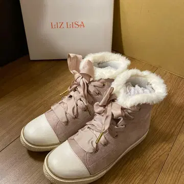 리즈리사 퍼 스니커즈 살몬 핑크