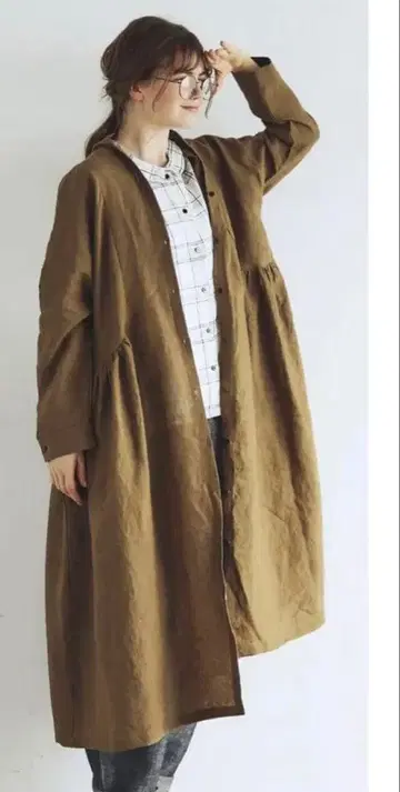 MAGALI 마가리 베르가모 린넨 원피스 로브 코트