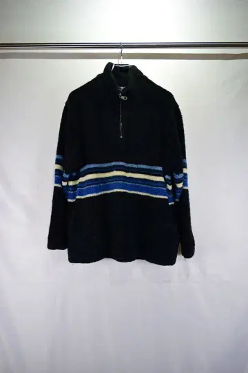 구제 의류 블랙 하프 지퍼 플리스 자켓 빈티지 80s 90s