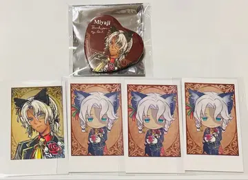 악마 집사와 블랙 고양이 난자 하트 캔뱃지 사진풍 카드 미야지