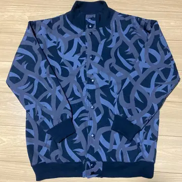 Funky Base 올 패턴 블루종 지퍼 자켓