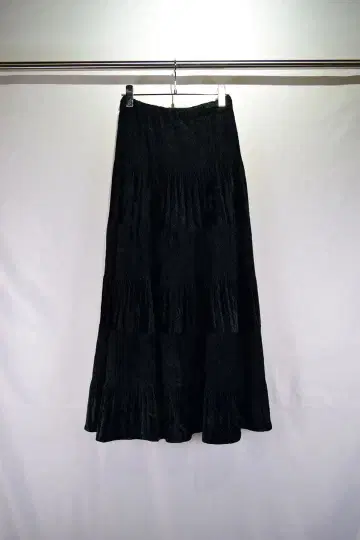 구제 의류 유로 블랙 벨로아 롱 스커트 유럽 구제 의류 빈티지