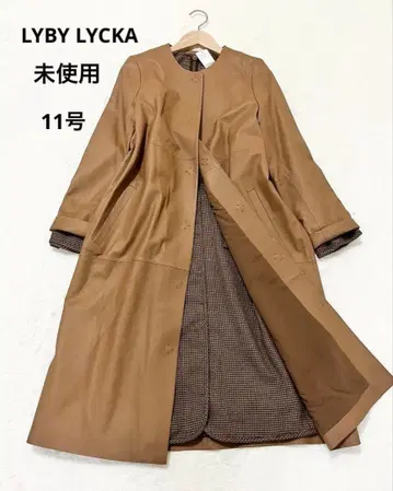 [ 택 포함 미사용 ] 리비 루카 라이너 포함 천연 가죽 노카라 코트