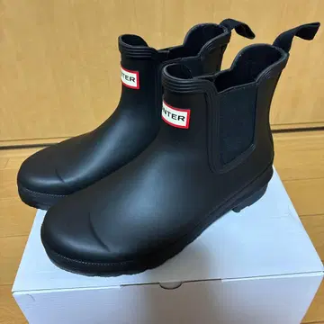 HUNTER 블랙 사이드 고어 숏부츠